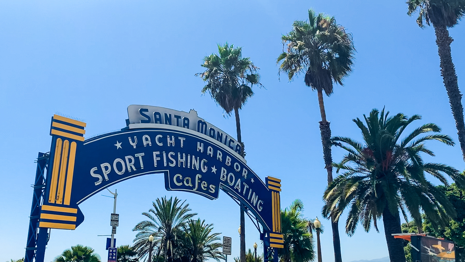 Santa Monica Pier entrance sign