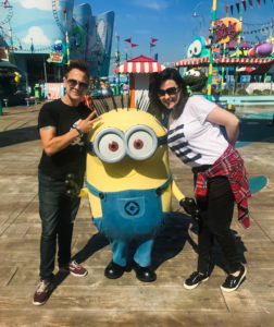Stephen & Andie pose with a Minion at Universal Studios Hollywood