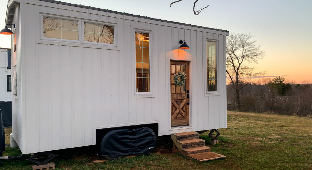 a tiny house on a farm in Winston-Salem, North Carolina