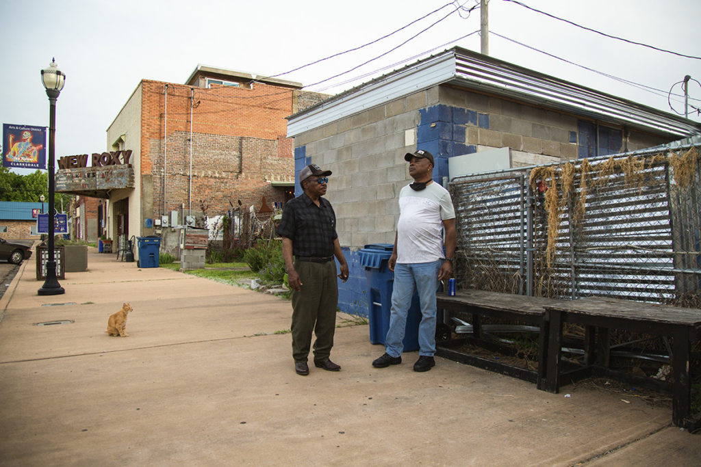 Two blues artists in Clarksdale, Mississippi