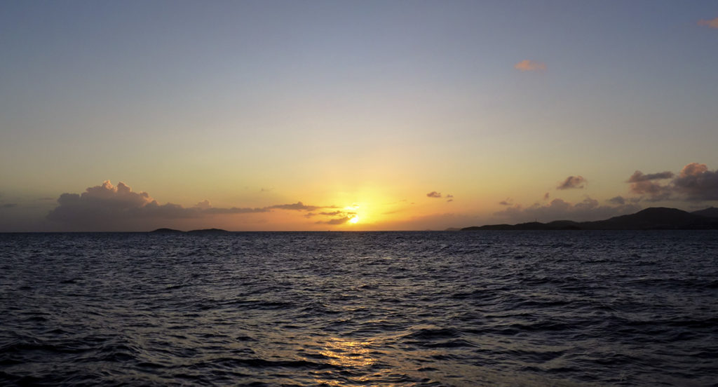 sunset on the Caribbean Sea, in U.S. Virgin Islands