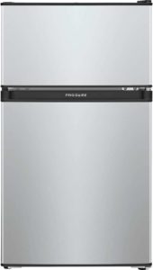 Frigidaire Compact Refrigerator in Silver Mist. 3 cubic feet, dorm-style
