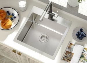 Torva 18 x 9-inch Drop-in Sink. This is actually a bar sink, but the poster is using it as their camper van sink, instead of an RV sink.